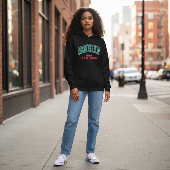 1898 Brooklyn New York Printed Pullover Hoody Size 6 - Picture 2 of 7